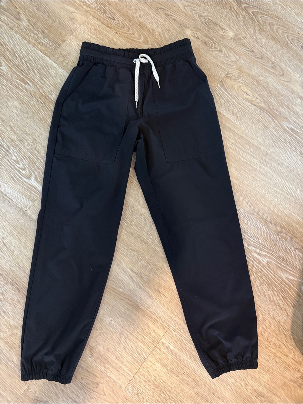 Vuori Black Drawstring Jogger Pants with White Cord